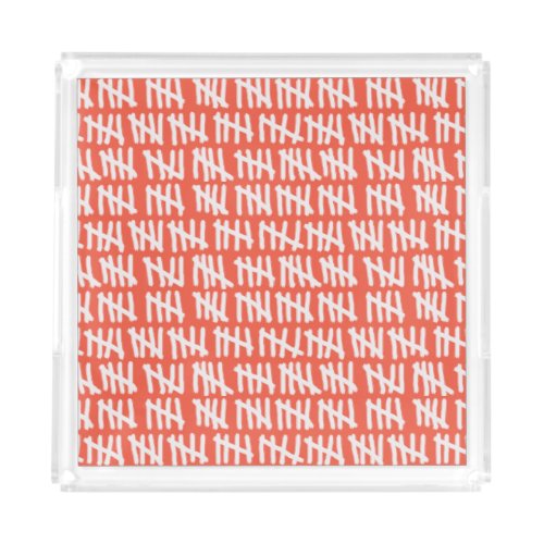 Day Count Prison Pattern on Any Color Acrylic Tray