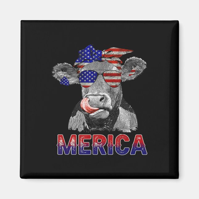 Day Cow Merica 4th Of July Cows Lovers  Magnet (Front)