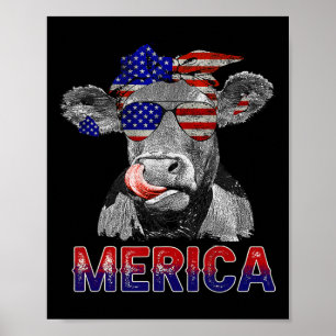 Day Cow Merica 4th Of July Cows Lovers Poster