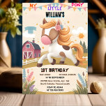 day cute horse my little pony first 1st birthday invitation