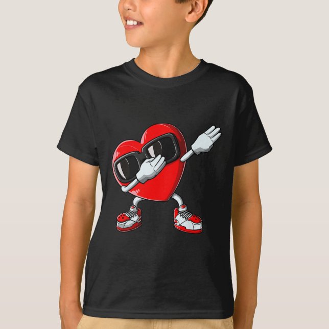 Day Dabbing Heart Boys Girls Love Dab Dance Funny  T-Shirt (Front)