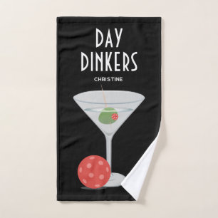 Day Dinking Cocktail Martini Pickleball Team Hand Hand Towel