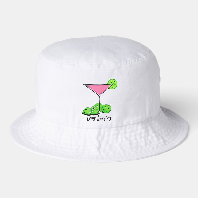 Day Dinking Cosmo Pink Cocktail, Pickleball Limes Bucket Hat (Front)