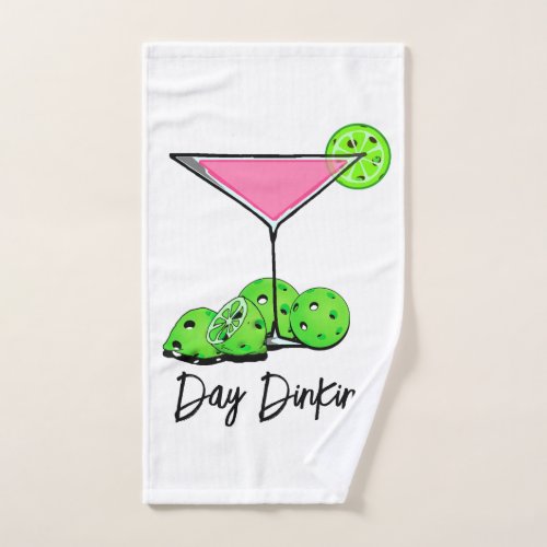 Day Dinking Cosmo Pink Cocktail Pickleball Limes Hand Towel