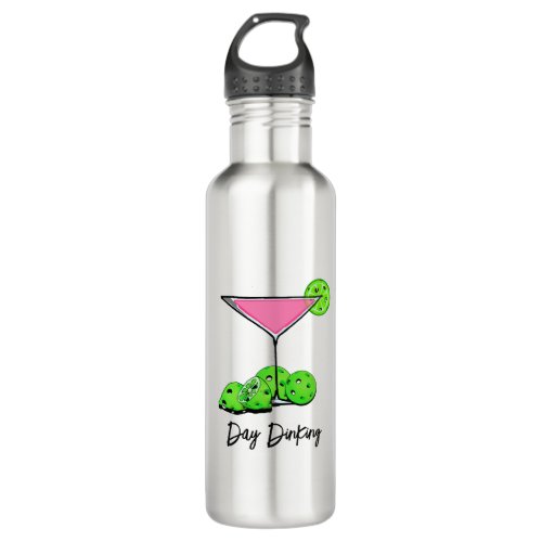 Day Dinking Cosmo Pink Cocktail Pickleball Limes Stainless Steel Water Bottle
