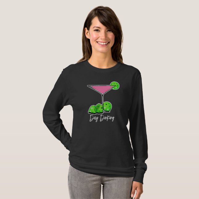 Day Dinking Cosmo Pink Cocktail, Pickleball Limes T-Shirt (Front Full)