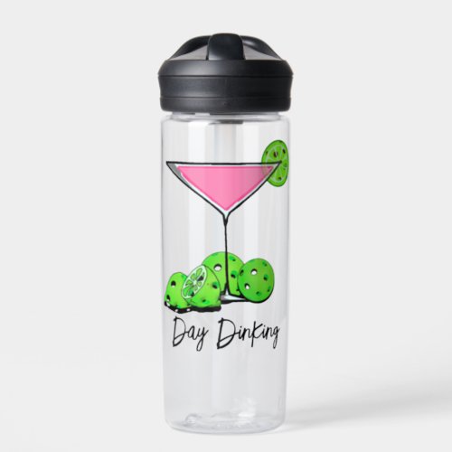 Day Dinking Cosmo Pink Cocktail Pickleball Limes Water Bottle
