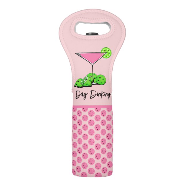 Day Dinking Cosmo Pink Cocktail, Pickleball Limes Wine Bag (Front)
