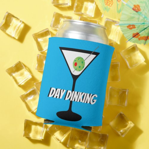 Day Dinking Martini Glass with Pickleball Olive Can Cooler