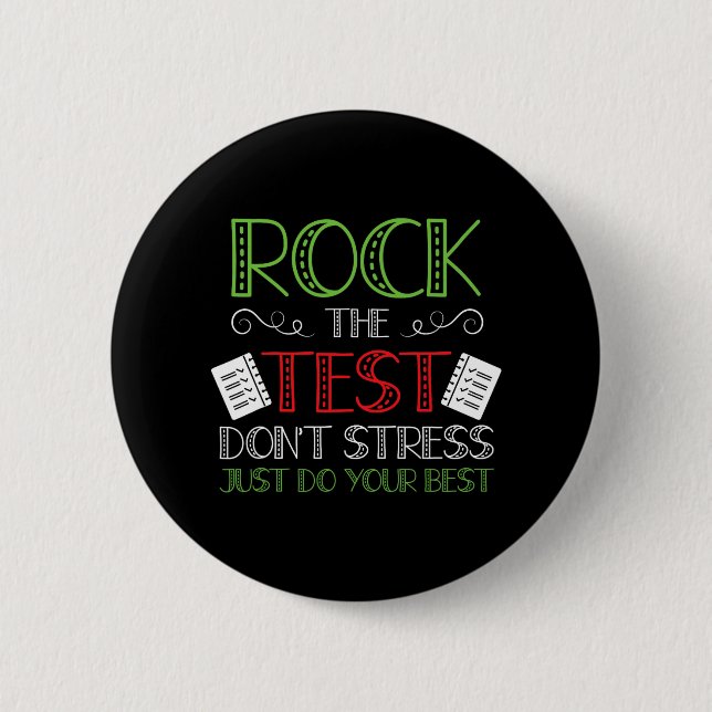 Day Do Your Best State Testing Teacher Student Boy Button (Front)