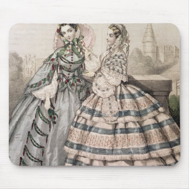 Day Dress for 1858, engraved by Barreau Mouse Pad (Front)