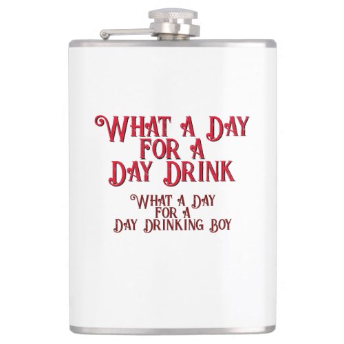 Day Drink _ For Him by Jeff Willis Art Flask
