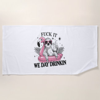 Day drinkin Sloth Beach Towel