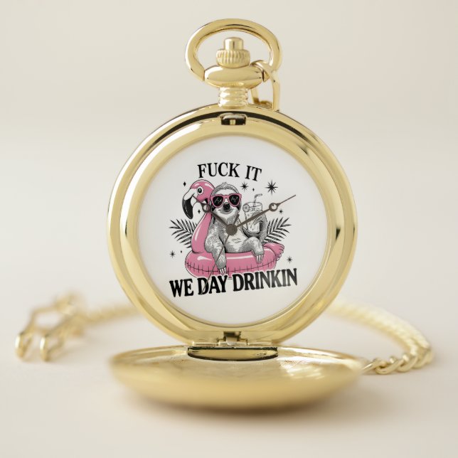 Day drinkin Sloth Pocket Watch (Inside)