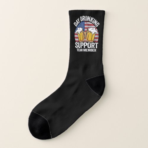 Day Drinking Support Team Member Funny Beer Drinki Socks