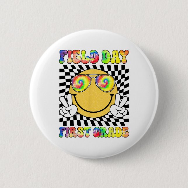 Day First Grade Student Teacher Last Day Of School Button (Front)