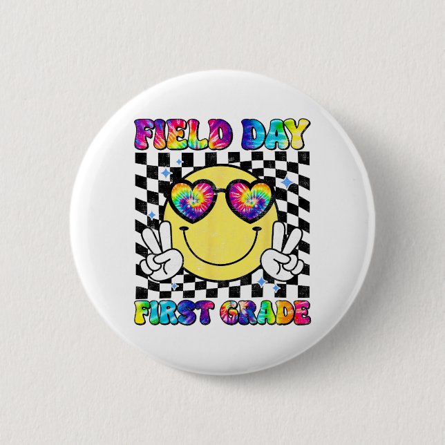 Day First Grade Student Teacher Last Day Of School Button (Front)