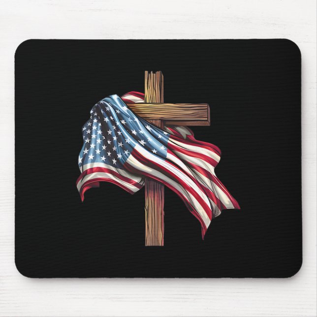Day Flag Cross Print  Mouse Pad (Front)