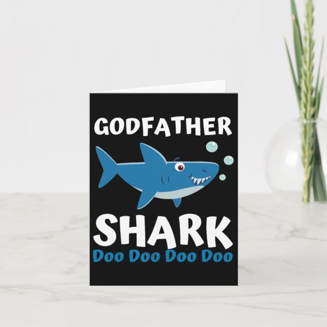 Day Gift From Godson Goddaughter - Godfather Shark Card (Front)