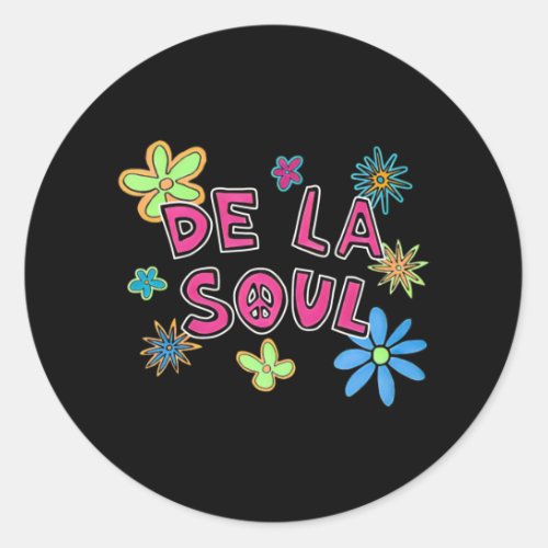 Day Gift Retro Flowers And Soul Music Love Tribute Classic Round Sticker