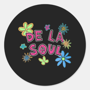 Day Gift Retro Flowers And Soul Music Love Tribute Classic Round Sticker