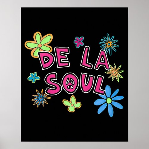 Day Gift Retro Flowers And Soul Music Love Tribute Poster