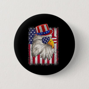 Day Happy 4th Of July Design Vintage Flag Button