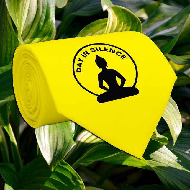 Day in SILENCE - Mindfulness & Office (Buddha) Neck Tie (Creator Uploaded)