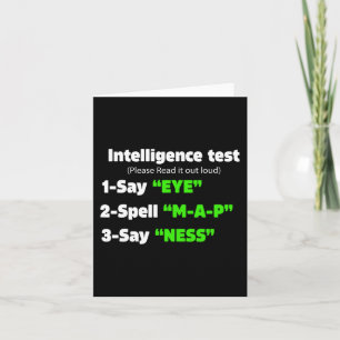 Day Intelligence Test Say Eye M A P Ness Dad Joke Card