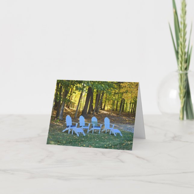Day is Done - Adirondack Chairs in Fall Card (Front)
