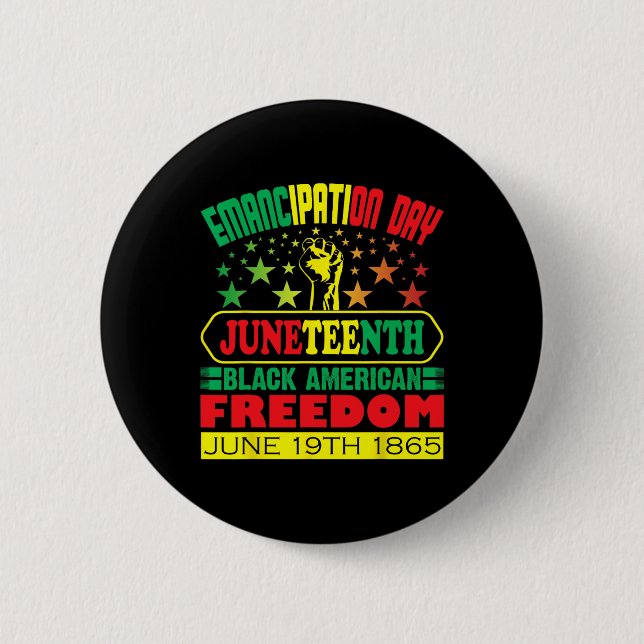 Day Juneteenth Black African American Men Women  Button (Front)