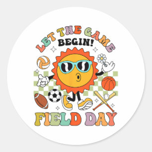 Day Let The Games Begin Teachers Kids Field Day 20 Classic Round Sticker