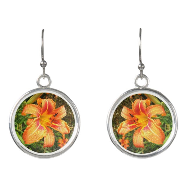 Day Lily Drop Earrings (Front)
