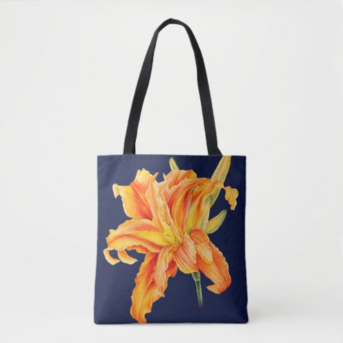 Day Lily fine art orange and green flower Tote Bag