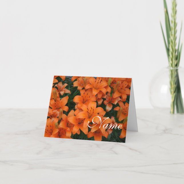 Day Lily Letterpress Thank You Card (Front)