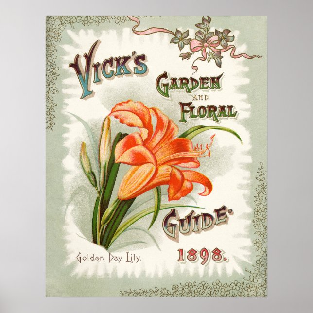 Day Lily Seed Packet Vintage Print (Front)