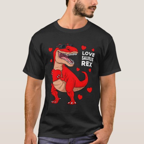 Day Lovesaurus T Rex Dinosaur Heart T_Shirt