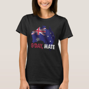 Day Mate Good Australian Land Map Flag Australia T-Shirt