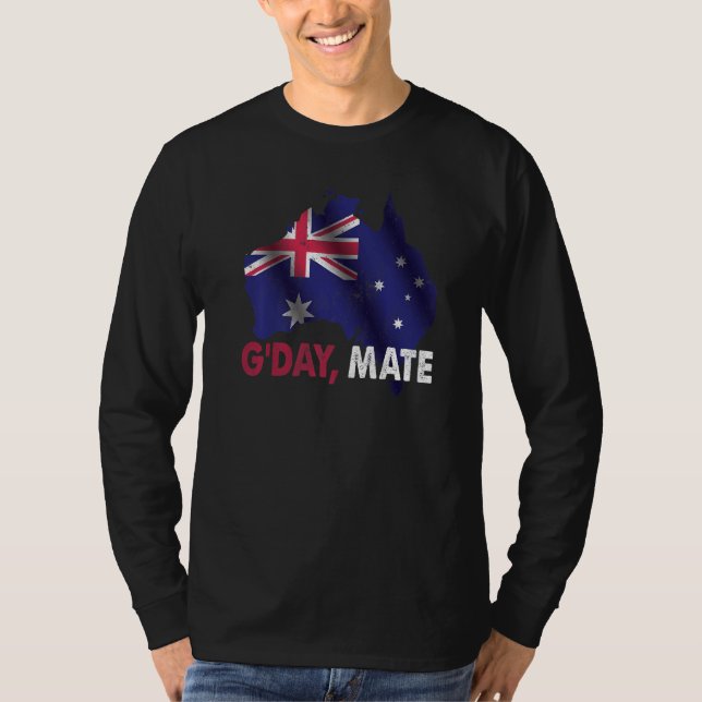 Day Mate Good Australian Land Map Flag Australia   T-Shirt (Front)
