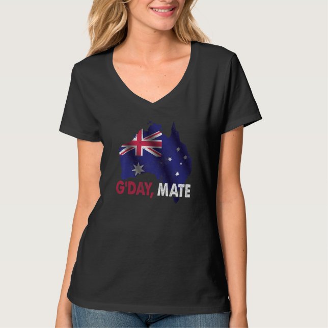 Day Mate Good Australian Land Map Flag Australia   T-Shirt (Front)