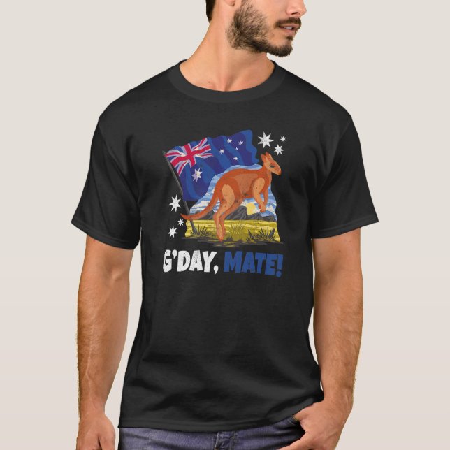 Day Mate Good Kangaroo Patriotic Australian Flag A T-Shirt (Front)