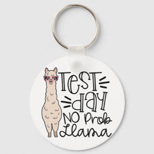 Day No Prob Llama Teacher Testing Day 1 Keychain