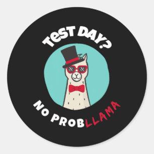 Day No Probllama Funny Testing Llama Design Classic Round Sticker