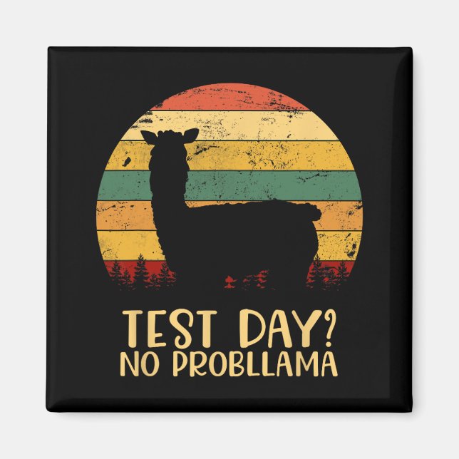 Day No Probllama Silhouette Teacher Student Gradua Magnet (Front)