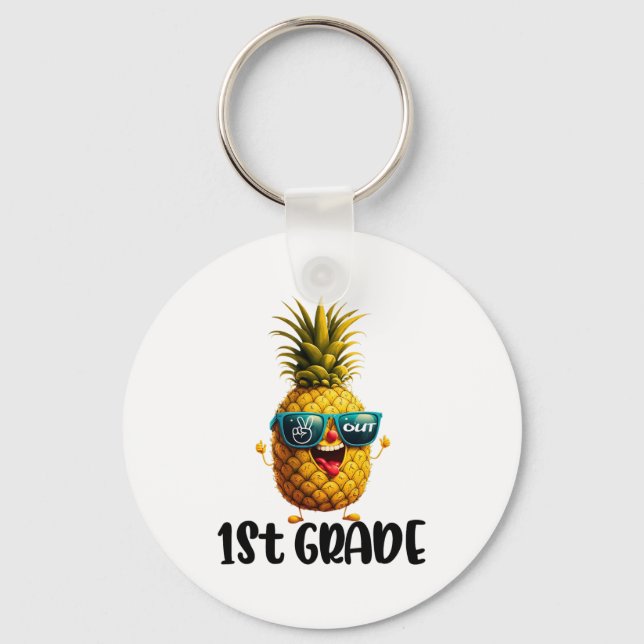 Day Of 1st Grade Peace Out 1st Grade Funny Graduat Keychain (Front)