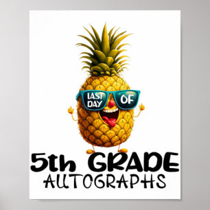 Day Of 5th Grade Autograph Graduation Boys Girls F Poster