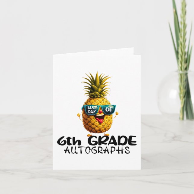 Day Of 6th Grade Autograph Graduation Boys Girls F Card (Front)