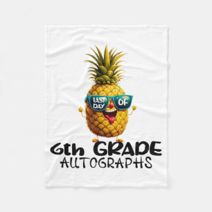 Day Of 6th Grade Autograph Graduation Boys Girls F Fleece Blanket