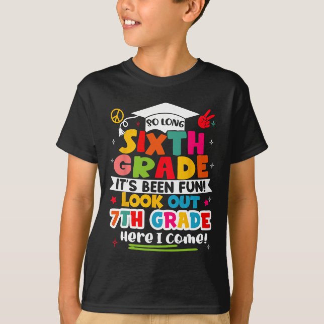 Day Of 6th Grade Graduation Graduate Boys Girls Ki T-Shirt (Front)