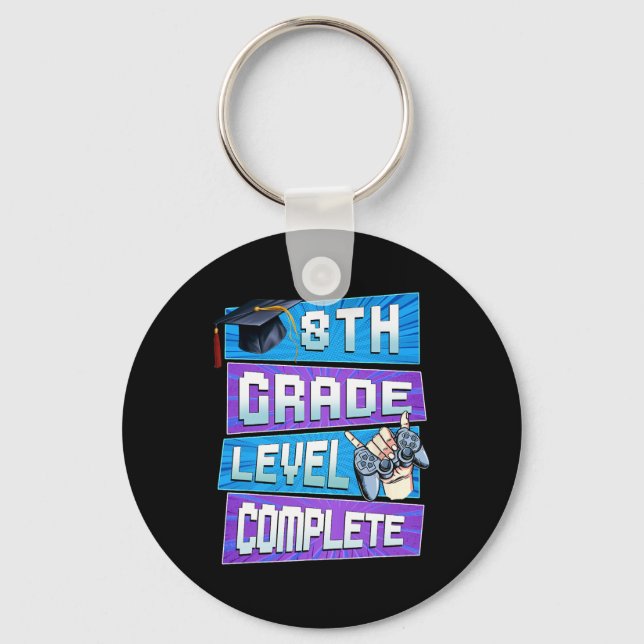 Day Of 8th Grade Level Complete Graduation Boys Hi Keychain (Front)